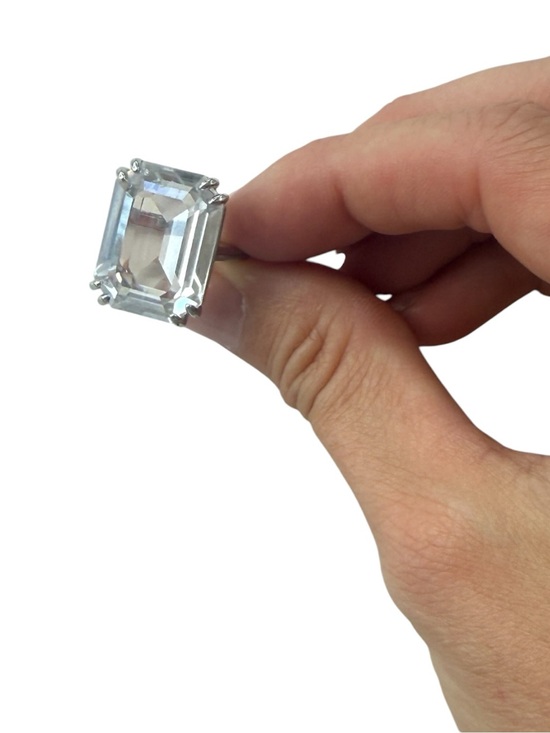 Jewelry - Swarovski size 6 Clear Emerald-Cut Cocktail Ring - Women Jewelry